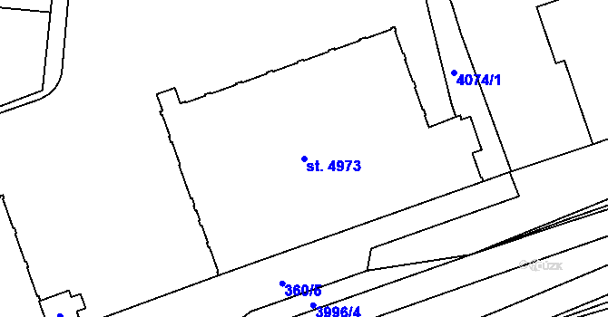 Parcela st. 4973 v KÚ Klatovy, Katastrální mapa