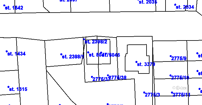 Parcela st. 5046 v KÚ Klatovy, Katastrální mapa