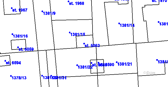 Parcela st. 5063 v KÚ Klatovy, Katastrální mapa