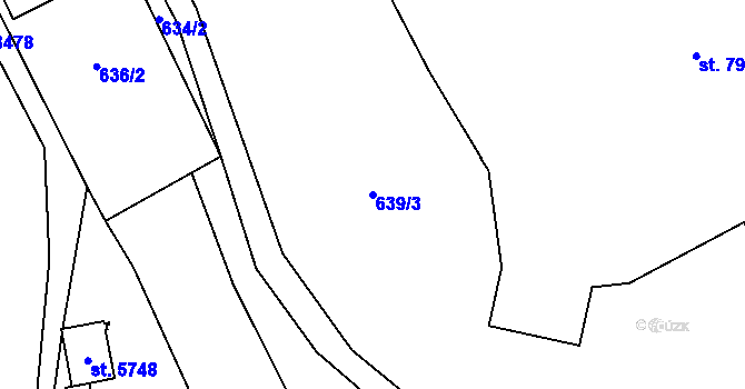 Parcela st. 639/3 v KÚ Klatovy, Katastrální mapa