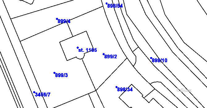 Parcela st. 899/2 v KÚ Klatovy, Katastrální mapa