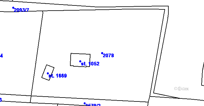 Parcela st. 2078 v KÚ Klatovy, Katastrální mapa