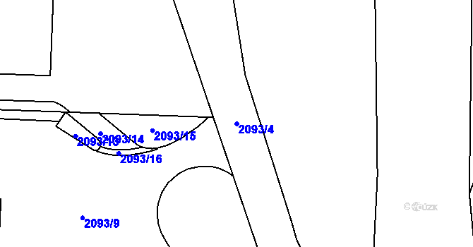 Parcela st. 2093/4 v KÚ Klatovy, Katastrální mapa