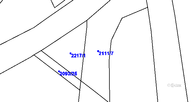 Parcela st. 2111/7 v KÚ Klatovy, Katastrální mapa