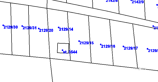 Parcela st. 2129/15 v KÚ Klatovy, Katastrální mapa