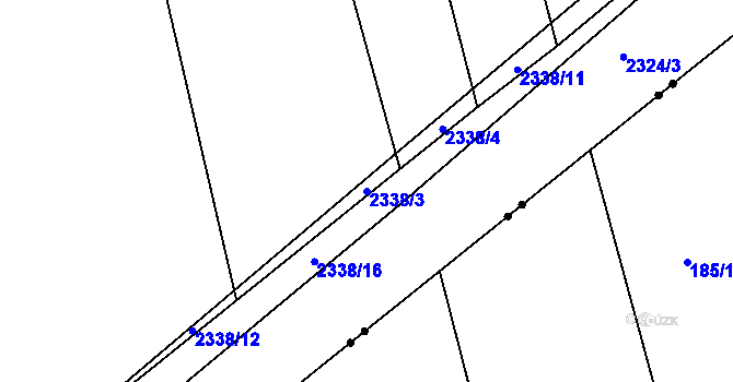 Parcela st. 2338/3 v KÚ Klatovy, Katastrální mapa