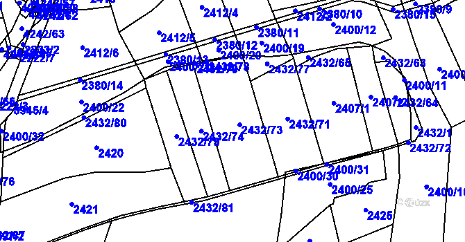 Parcela st. 2415/2 v KÚ Klatovy, Katastrální mapa