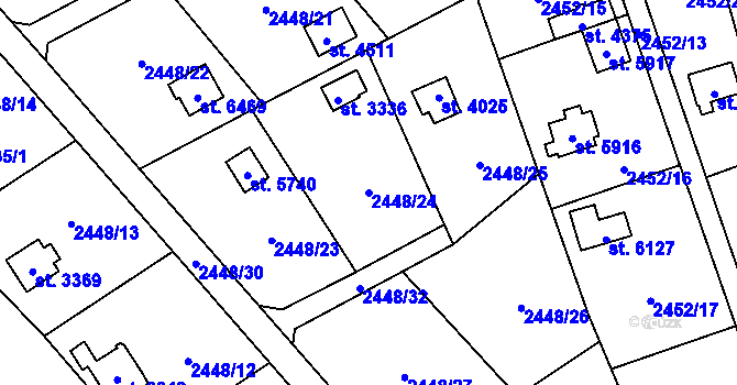 Parcela st. 2448/24 v KÚ Klatovy, Katastrální mapa