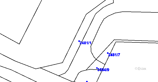 Parcela st. 2481/1 v KÚ Klatovy, Katastrální mapa