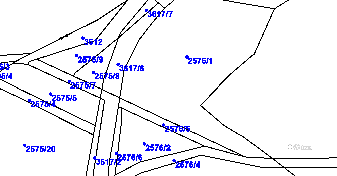 Parcela st. 2576 v KÚ Klatovy, Katastrální mapa