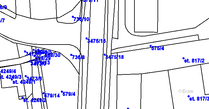 Parcela st. 3475/18 v KÚ Klatovy, Katastrální mapa
