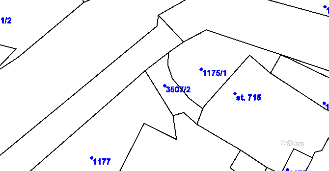 Parcela st. 3507/2 v KÚ Klatovy, Katastrální mapa