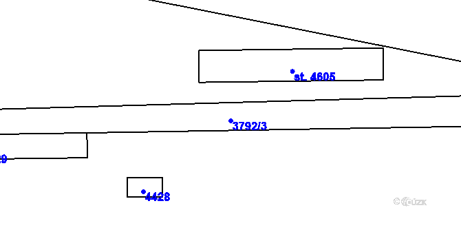Parcela st. 3792/3 v KÚ Klatovy, Katastrální mapa