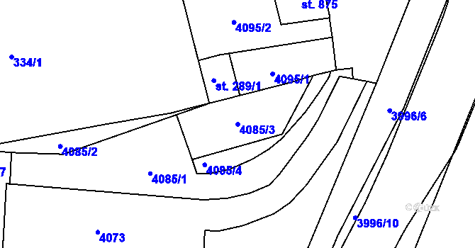 Parcela st. 4085/3 v KÚ Klatovy, Katastrální mapa