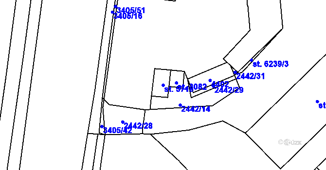 Parcela st. 5718 v KÚ Klatovy, Katastrální mapa