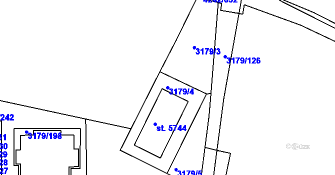 Parcela st. 3179/4 v KÚ Klatovy, Katastrální mapa