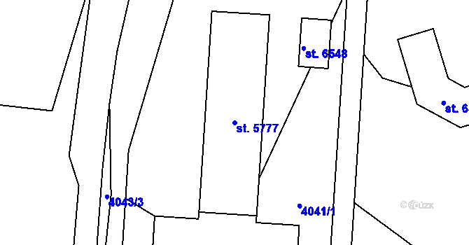 Parcela st. 5777 v KÚ Klatovy, Katastrální mapa
