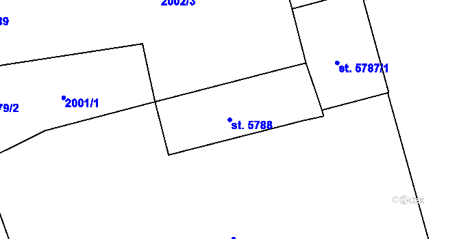Parcela st. 5788 v KÚ Klatovy, Katastrální mapa