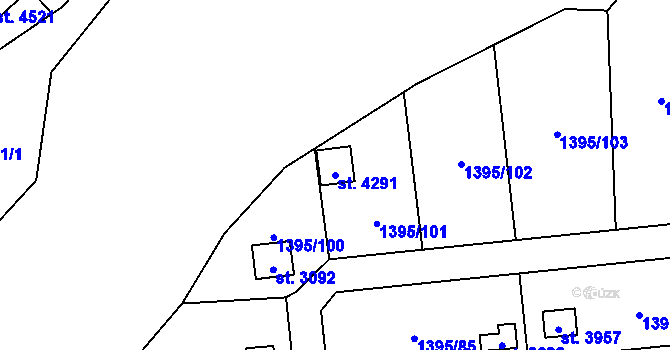Parcela st. 4291 v KÚ Klatovy, Katastrální mapa