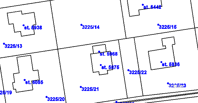 Parcela st. 5968 v KÚ Klatovy, Katastrální mapa