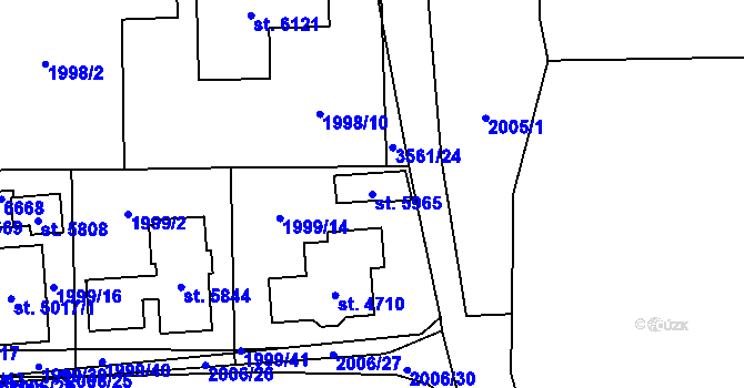 Parcela st. 5965 v KÚ Klatovy, Katastrální mapa