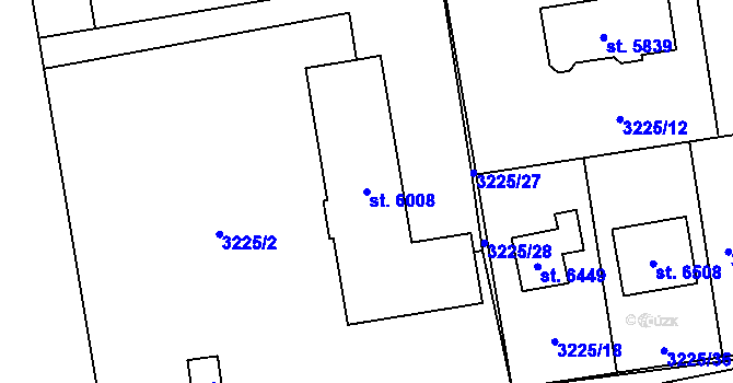 Parcela st. 6008 v KÚ Klatovy, Katastrální mapa