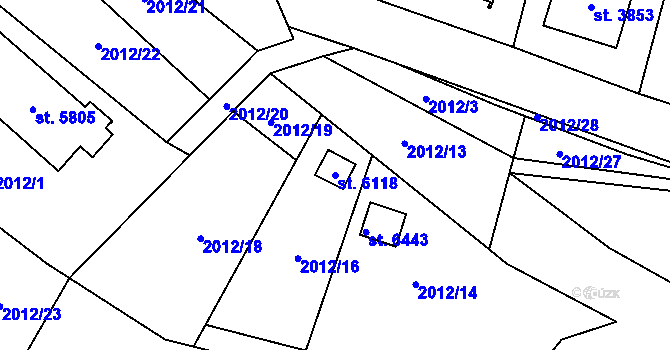 Parcela st. 6118 v KÚ Klatovy, Katastrální mapa