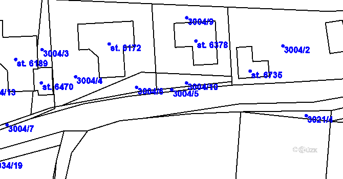 Parcela st. 3004/5 v KÚ Klatovy, Katastrální mapa