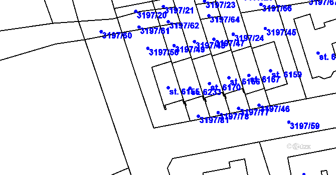 Parcela st. 6155 v KÚ Klatovy, Katastrální mapa