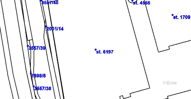 Parcela st. 6197 v KÚ Klatovy, Katastrální mapa