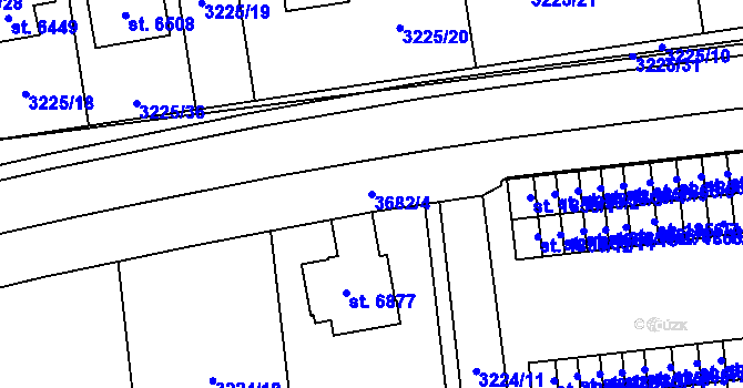 Parcela st. 3682/4 v KÚ Klatovy, Katastrální mapa