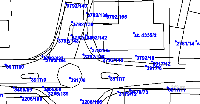 Parcela st. 3792/132 v KÚ Klatovy, Katastrální mapa