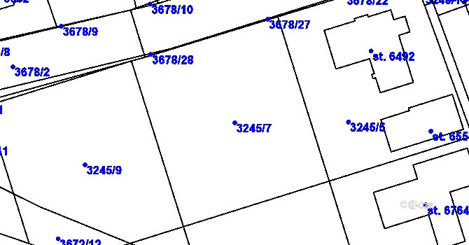 Parcela st. 3245/7 v KÚ Klatovy, Katastrální mapa