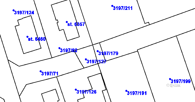 Parcela st. 3197/179 v KÚ Klatovy, Katastrální mapa