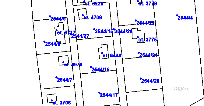 Parcela st. 6444 v KÚ Klatovy, Katastrální mapa