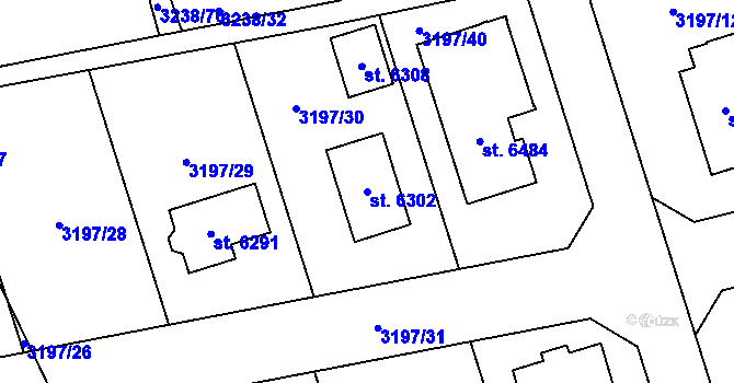 Parcela st. 6302 v KÚ Klatovy, Katastrální mapa