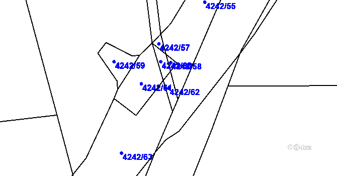 Parcela st. 4242/62 v KÚ Klatovy, Katastrální mapa