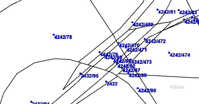 Parcela st. 4242/79 v KÚ Klatovy, Katastrální mapa