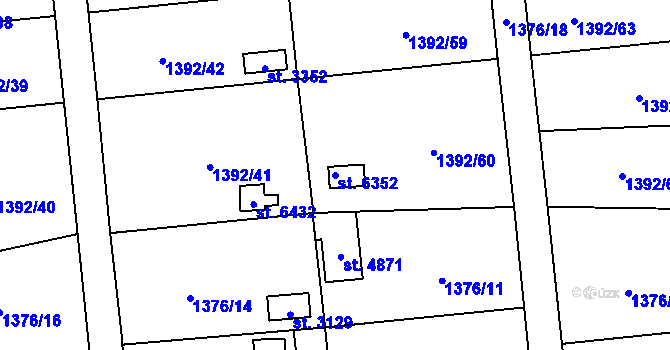 Parcela st. 6352 v KÚ Klatovy, Katastrální mapa