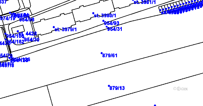 Parcela st. 879/61 v KÚ Klatovy, Katastrální mapa