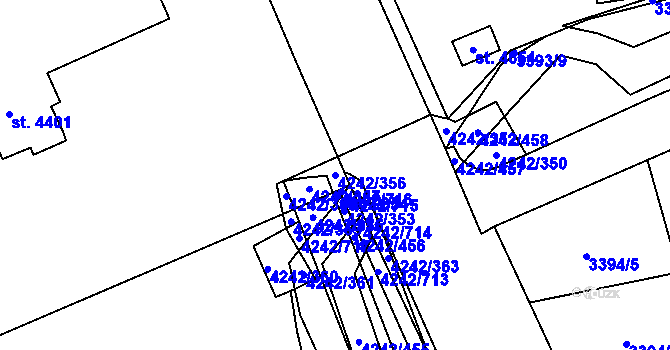 Parcela st. 4242/356 v KÚ Klatovy, Katastrální mapa