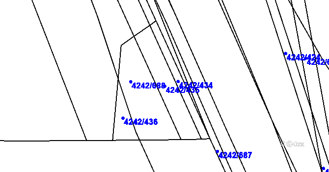 Parcela st. 4242/435 v KÚ Klatovy, Katastrální mapa