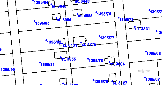 Parcela st. 4775 v KÚ Klatovy, Katastrální mapa