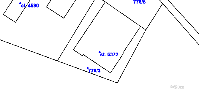Parcela st. 6372 v KÚ Klatovy, Katastrální mapa