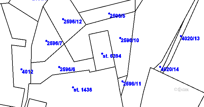 Parcela st. 6394 v KÚ Klatovy, Katastrální mapa