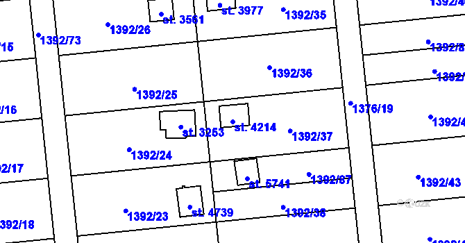 Parcela st. 4214 v KÚ Klatovy, Katastrální mapa