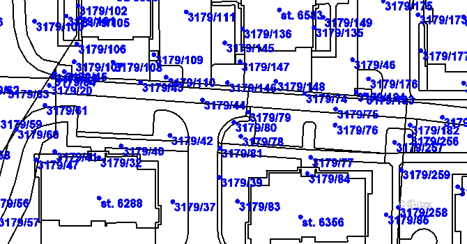 Parcela st. 3179/80 v KÚ Klatovy, Katastrální mapa
