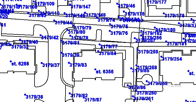 Parcela st. 3179/84 v KÚ Klatovy, Katastrální mapa