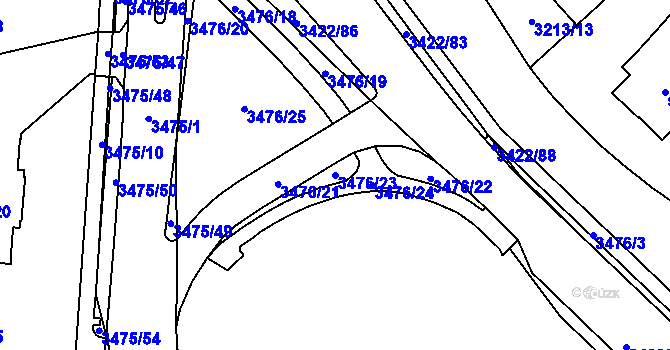 Parcela st. 3476/23 v KÚ Klatovy, Katastrální mapa