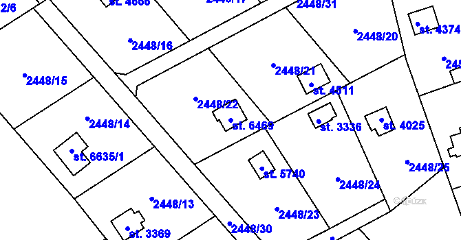 Parcela st. 6469 v KÚ Klatovy, Katastrální mapa